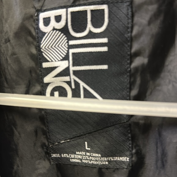 Billabong Full Zip Utility Jacket Workwear Black 4 Pocket Canvas Coat Mens Large - Picture 6 of 7